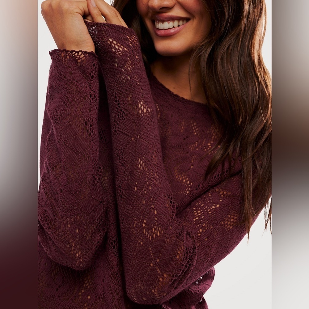 Free People In The Meadow Lace Top in Port Royal, Size Small